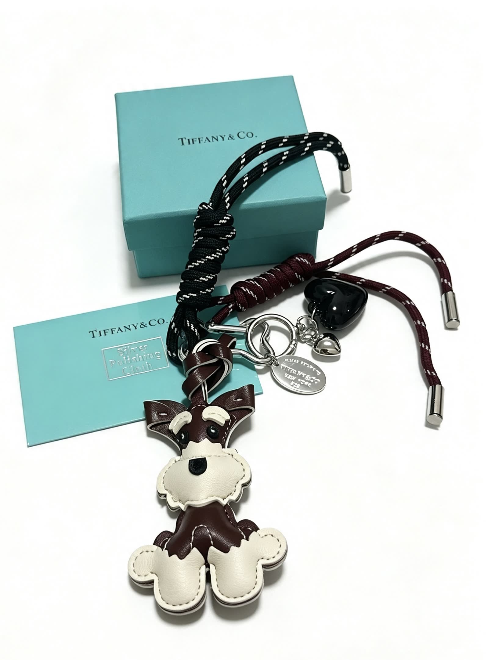 Tiffany & Co. Leather Dog Charm Keychain
